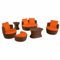 W Unlimited Romantic Collection outdoor 6-piece Ottoman set 2115SET6-DB-OR